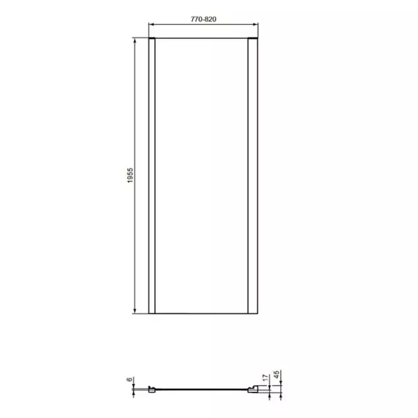 Perete lateral fix 80 cm negru mat Ideal Standard Connect 2 [3]