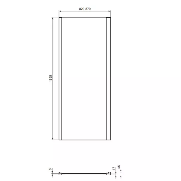 Perete lateral fix 85 cm negru mat Ideal Standard Connect 2 [4]
