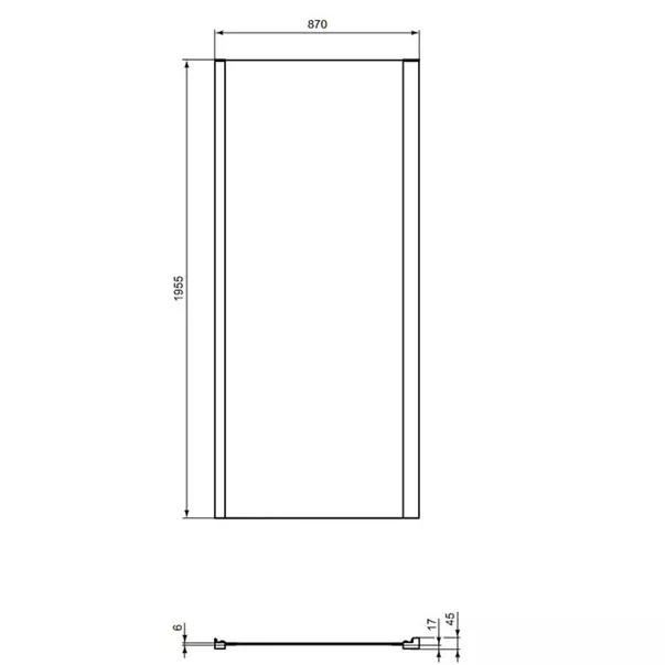 Perete lateral fix 90 cm negru mat Ideal Standard Connect 2 [3]