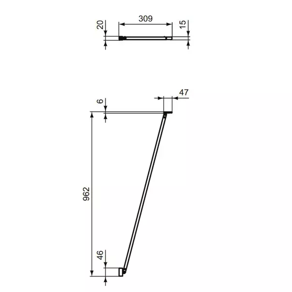 Consola sustinere unghiulara pentru dus 100cm Ideal Standard Connect 2 [3]