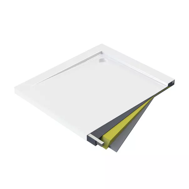 Cadita dus dreptunghiulara Deante Kerria Plus alb 80x90 cm [3]