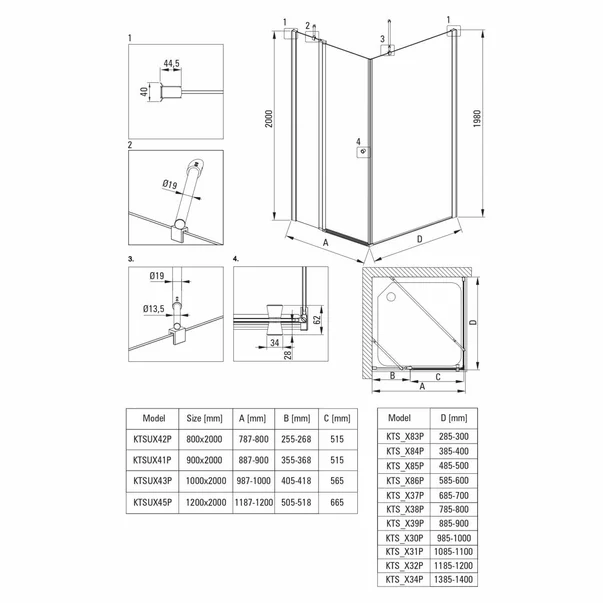 Usa de dus pivotanta Deante Kerria Plus 120 cm [4]