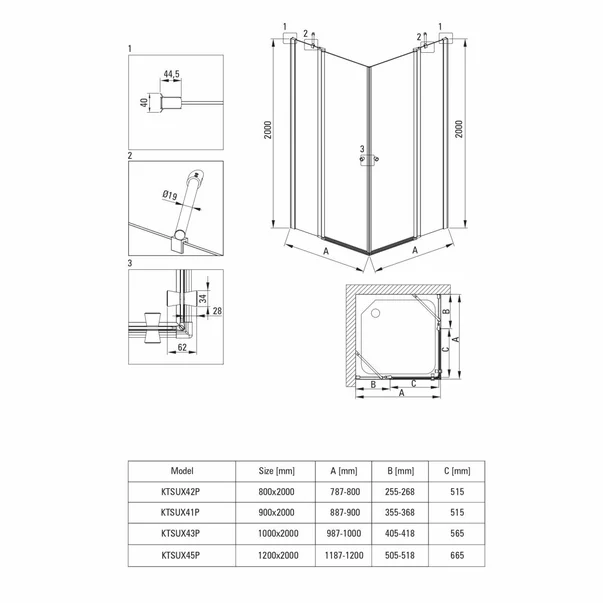 Usa de dus pivotanta Deante Kerria Plus 120 cm [5]