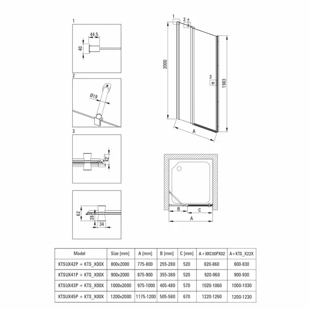 Usa de dus pivotanta Deante Kerria Plus 120 cm [6]