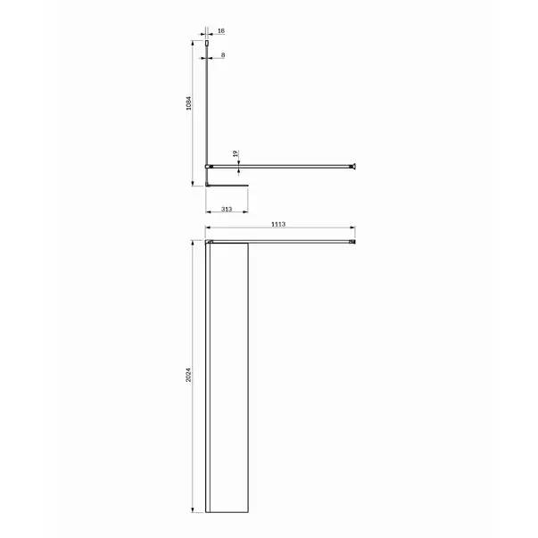 Paravan de dus tip Walk-in cu perete lateral Omnires Marina transparent 110 cm [2]
