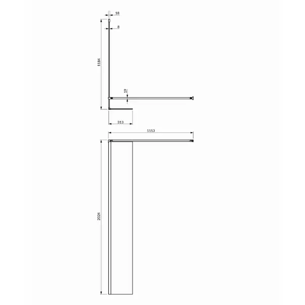 Paravan de dus tip Walk-in cu perete lateral Omnires Marina transparent 120 cm [2]
