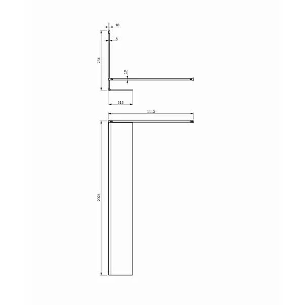 Paravan de dus tip Walk-in cu perete lateral Omnires Marina transparent 80 cm [2]