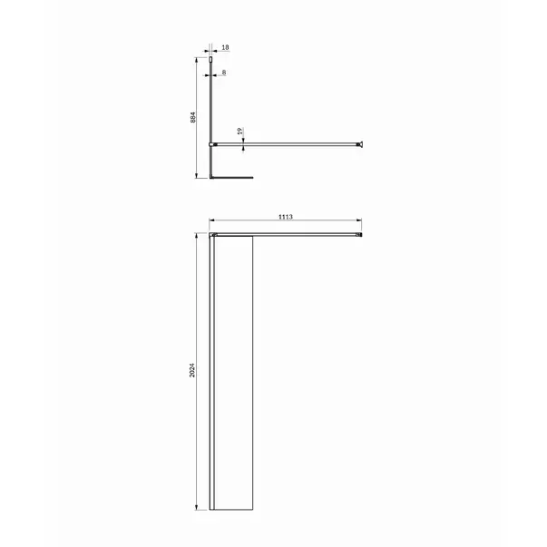 Paravan de dus tip Walk-in cu perete lateral Omnires Marina negru mat/transparent 90 cm [4]