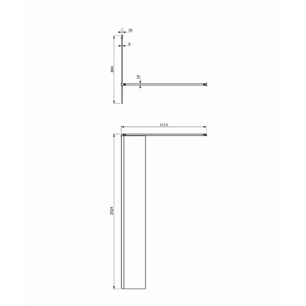Paravan de dus tip Walk-in cu perete lateral Omnires Marina transparent 90 cm [2]