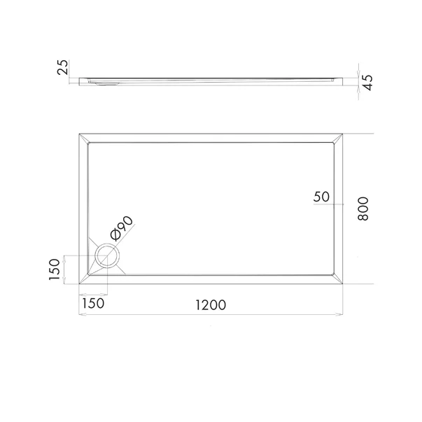 Cadita dus dreptunghiulara  Omnires Merton alb  80x120 cm [3]