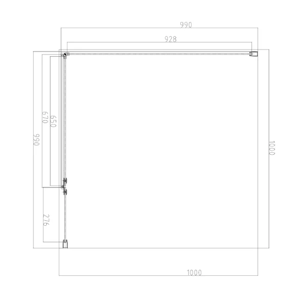 Cabina de dus patrata cu usa cu balamale Omnires Manhattan transparent 100x100 cm [3]