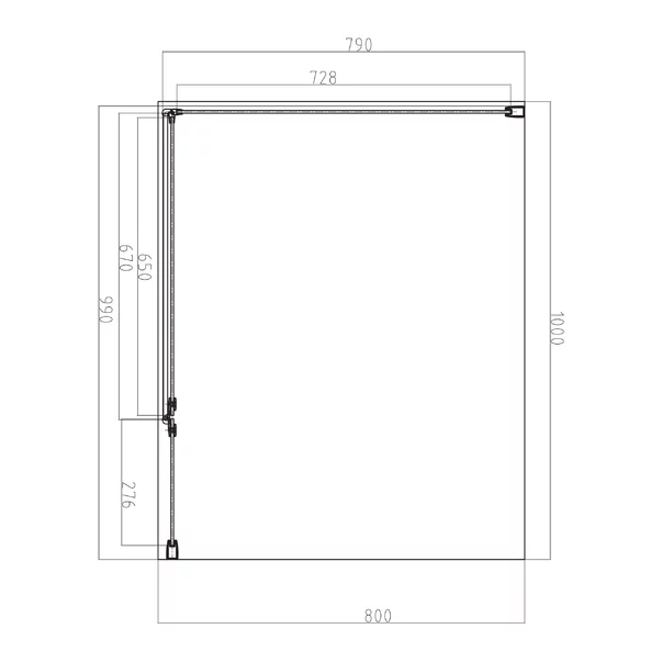 Cabina de dus dreptunghiulara cu usa cu balamale Omnires Manhattan transparent 100x80 cm [3]