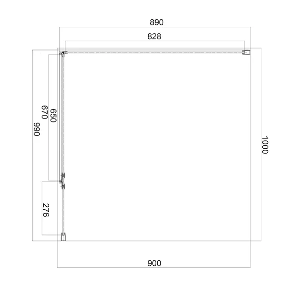 Cabina de dus dreptunghiulara cu usa cu balamale Omnires Manhattan transparent 100x90 cm [3]
