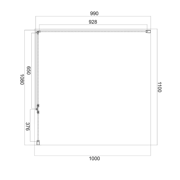 Cabina de dus dreptunghiulara cu usa cu balamale Omnires Manhattan transparent 110x100 cm [3]