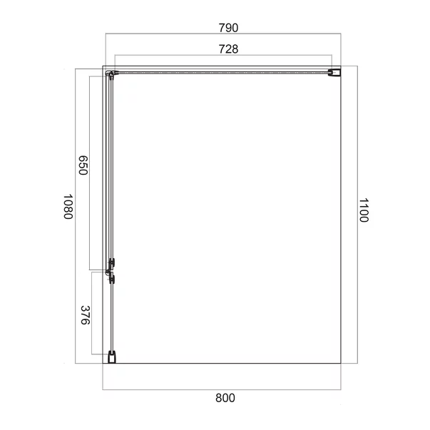 Cabina de dus dreptunghiulara cu usa cu balamale Omnires Manhattan transparent 110x80 cm [3]