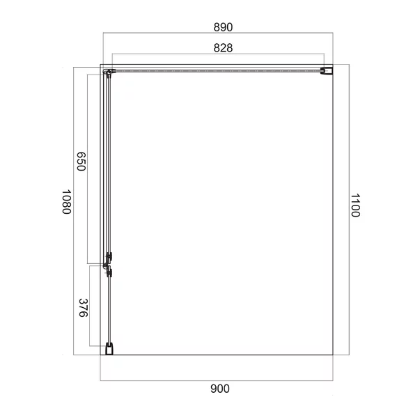 Cabina de dus dreptunghiulara cu usa cu balamale Omnires Manhattan transparent 110x90 cm [3]