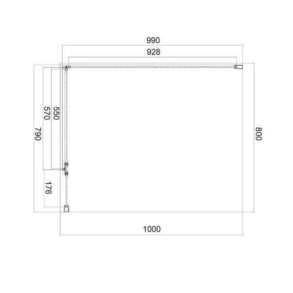 Cabina de dus dreptunghiulara cu usa cu balamale Omnires Manhattan negru mat/transparent 80x100 cm [4]