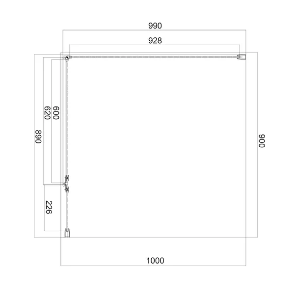 Cabina de dus dreptunghiulara cu usa cu balamale Omnires Manhattan transparent 90x100 cm [3]