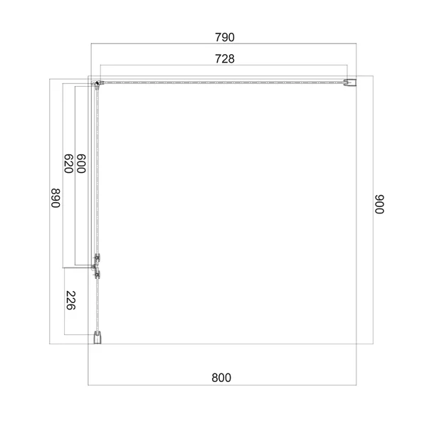 Cabina de dus dreptunghiulara cu usa cu balamale Omnires Manhattan transparent 90x80 cm [3]