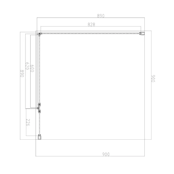 Cabina de dus patrata cu usa cu balamale Omnires Manhattan negru mat/transparent 90x90 cm [4]