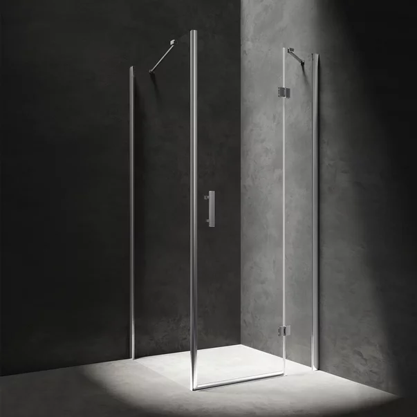 Cabina de dus patrata cu usa cu balamale Omnires Manhattan transparent 90x90 cm [1]