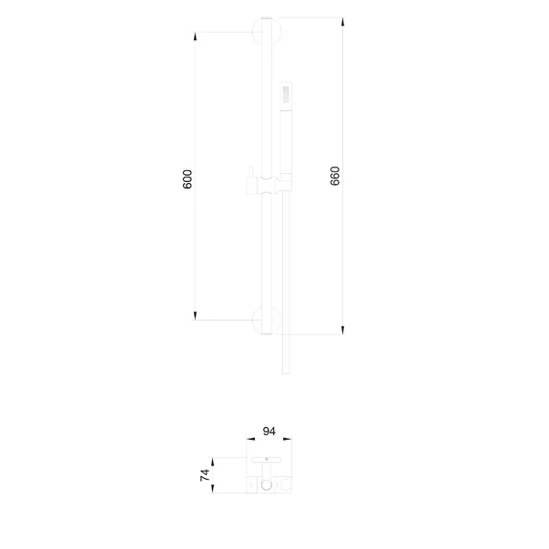 Set de dus cu bara si suport culisant Omnires Microphone negru [2]