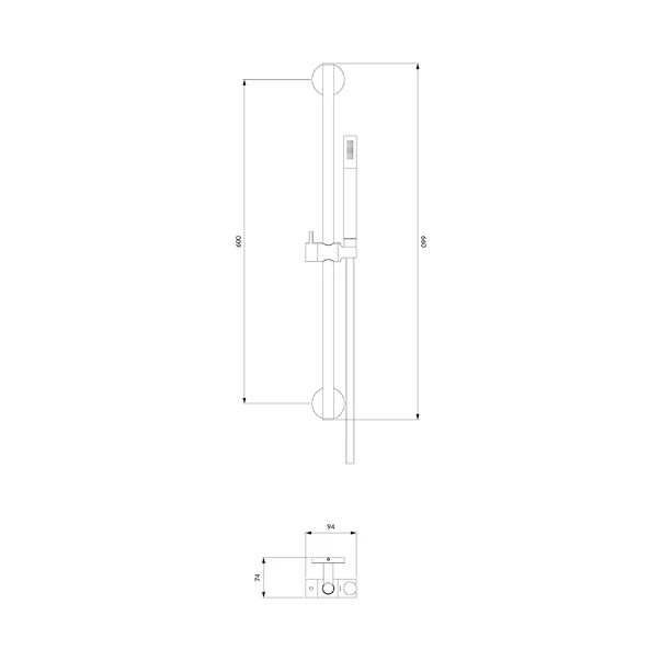 Set de dus cu bara si suport culisant Omnires Microphone auriu periat [2]