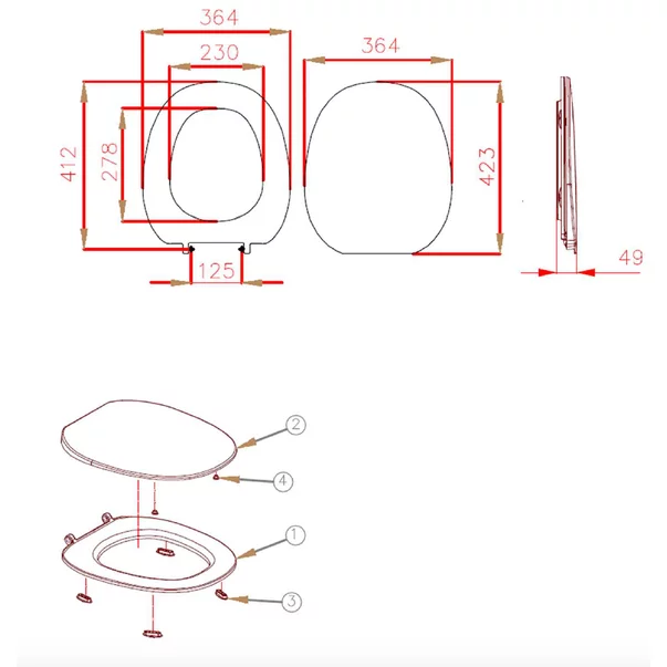 Set vas wc suspendat cu capac softclose Rak Ceramics Morning Rimless [4]