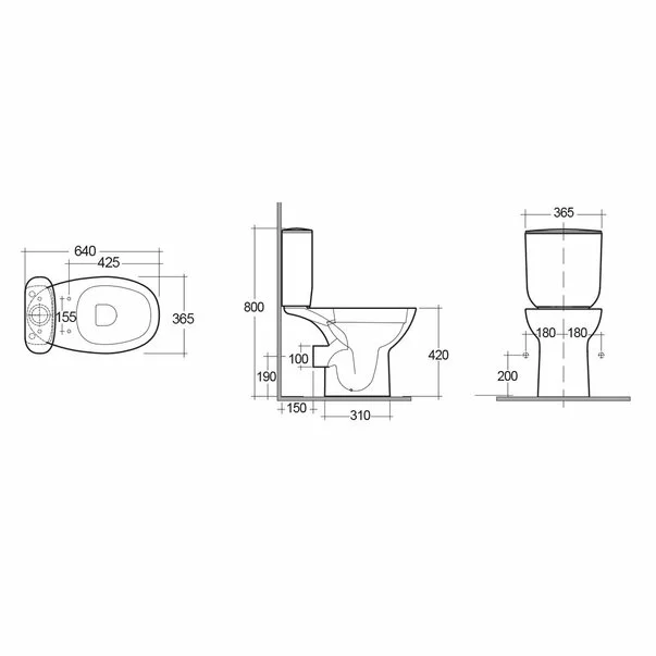 Rezervor pe vas wc Rak Ceramics Morning cu alimentare inferioara [2]