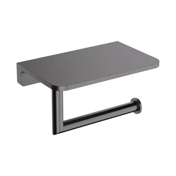 Accesorii baie - Suport hartie igienica cu raft Omnires Modern Project finisaj antracit periat