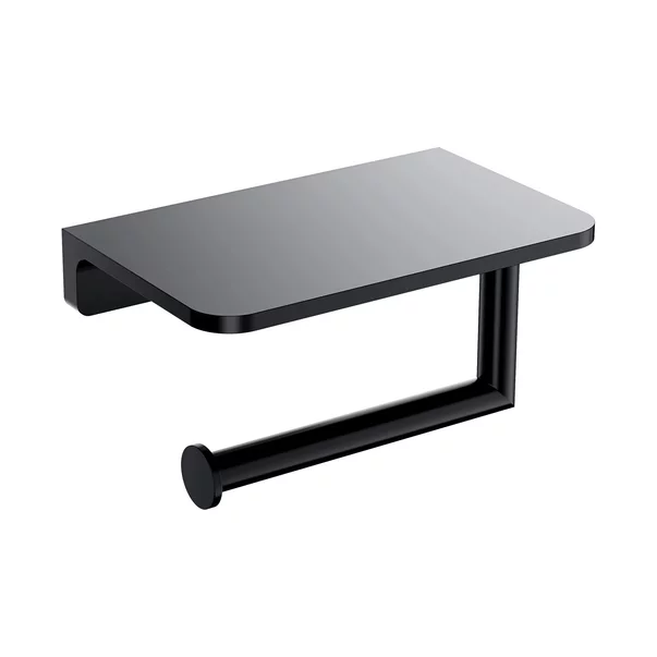 Suport hartie igienica cu raft Omnires Modern Project finisaj negru mat [1]