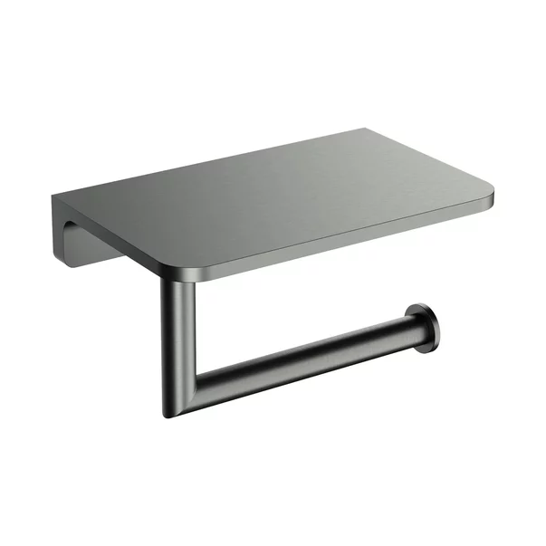 Accesorii baie - Suport hartie igienica cu raft Omnires Modern Project finisaj grafit periat