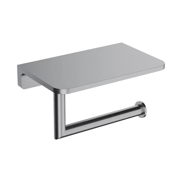 Accesorii baie - Suport hartie igienica cu raft Omnires Modern Project finisaj nichel periat