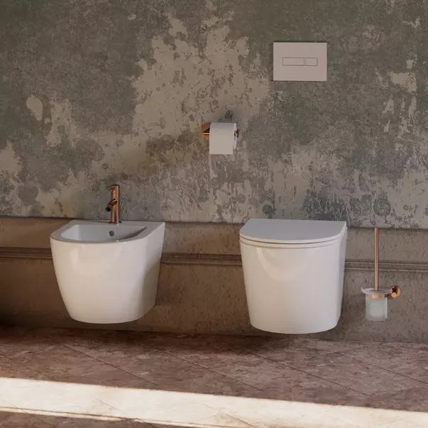 Perie WC Omnires Modern Project cupru periat si sticla mata [1]