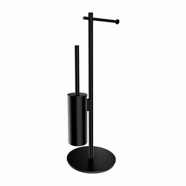 Suport hartie freestanding cu spatiu pentru perie negru mat Omnires Modern Project [1]