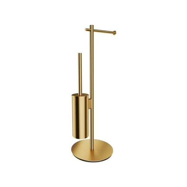 Suport hartie freestanding cu spatiu pentru perie auriu periat Omnires Modern Project [1]
