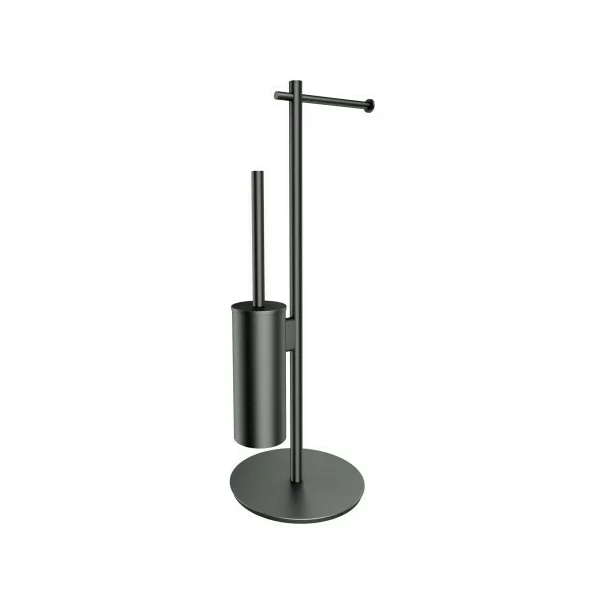 Suport hartie freestanding cu spatiu pentru perie grafit Omnires Modern Project [1]