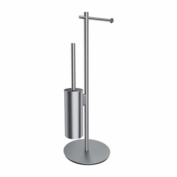 Suport hartie freestanding cu spatiu pentru perie nichel Omnires Modern Project [1]