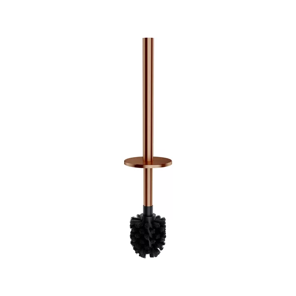 Suport hartie freestanding Omnires Modern Project cu spatiu pentru perie si raft finisaj cupru periat [1]