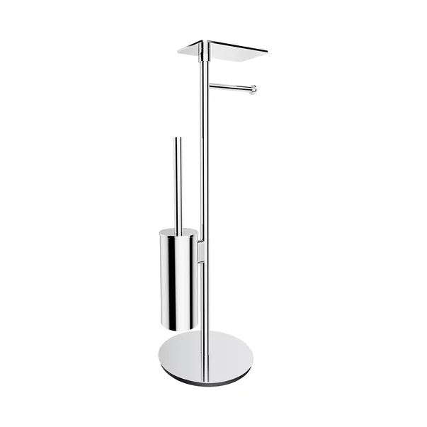 Accesorii baie - Suport hartie freestanding Omnires Modern Project cu spatiu pentru perie si raft finisaj crom lucios
