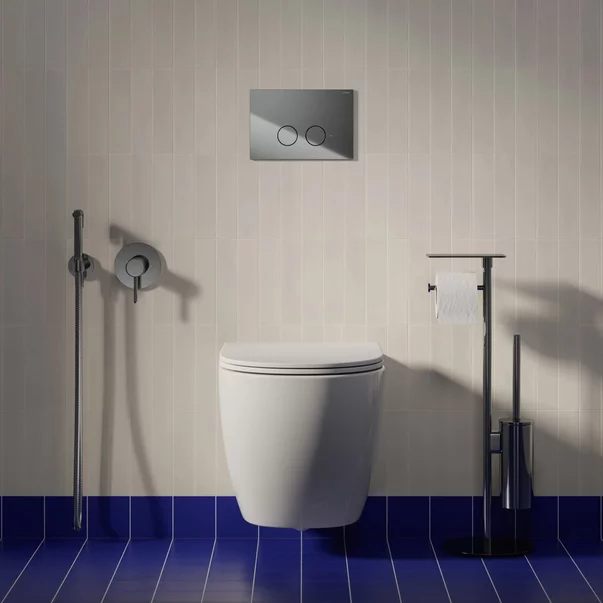 Suport hartie freestanding Omnires Modern Project cu spatiu pentru perie si raft finisaj crom lucios [2]