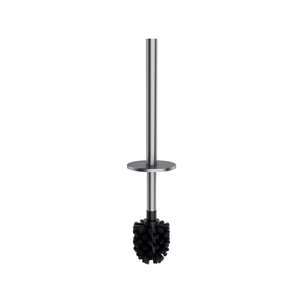 Suport hartie freestanding Omnires Modern Project cu spatiu pentru perie si raft finisaj nichel periat [2]