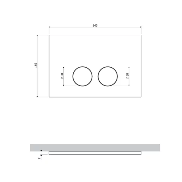 Clapeta de actionare Omnires Minimal finisaj negru mat [1]