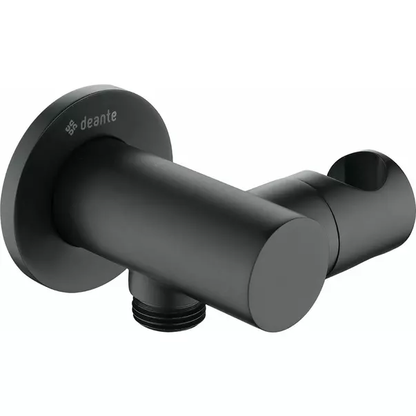 Conector furtun Deante Cascada negru cu suport dus rotund [1]