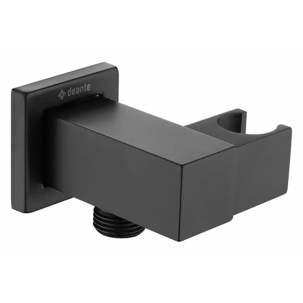 Conector furtun Deante Cascada negru cu suport dus patrat [1]