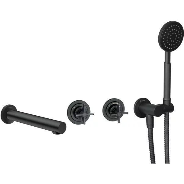 Baterie cada - dus dubla comanda incastrata negru Deante Temisto cu set de dus [1]