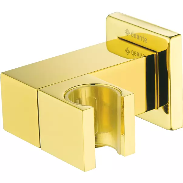 Conector furtun patrat Deante Cascada auriu cu suport dus [2]