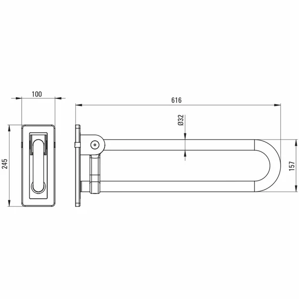 Maner de sustinere rabatabil Deante Lehnen Concept Pro 60 cm [2]