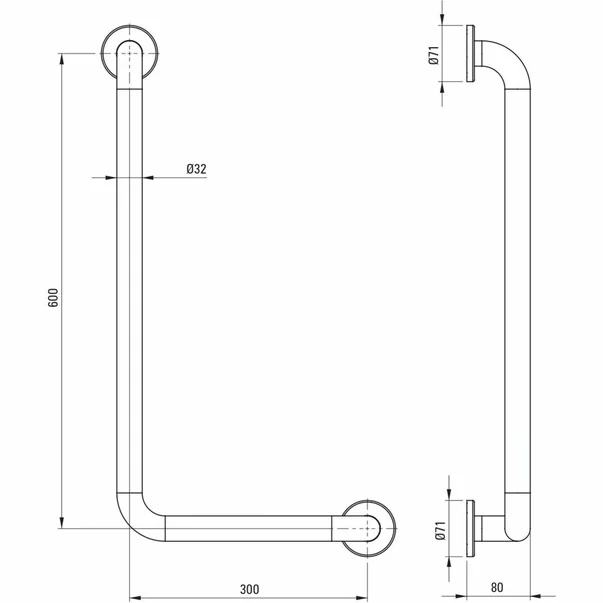 Maner de sustinere unghiular Deante Lehnen Concept Pro 30x61 cm stanga [2]