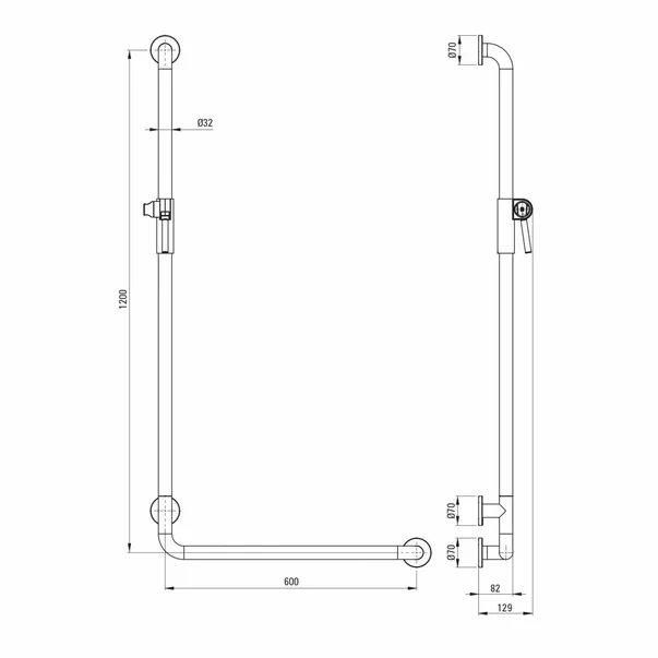 Maner de sustinere unghiular Deante Lehnen Concept Pro 60x120 cm stanga [2]